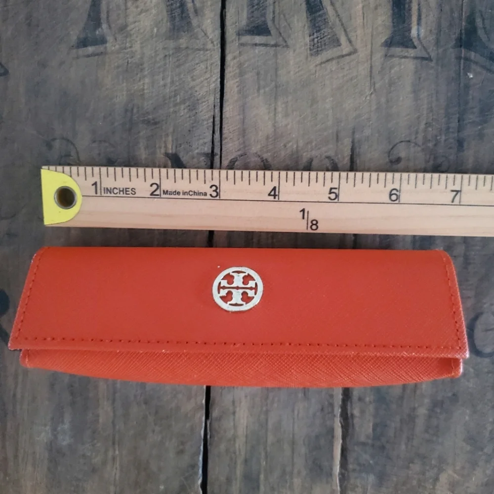 🔥TORY BURCH Rusty Orange‎ Signature Logo Eyeglass | Sunglass Case | Storage